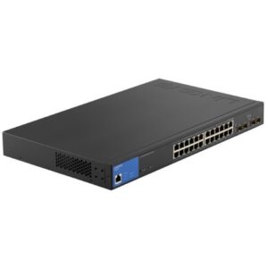 Linksys LGS328PC - Conmutador - Gestionado - 24 x 10/100/1000 (PoE+) + 4 x Gigabit SFP (enlace ascendente) - sobremesa - PoE+ (250 W) - Conforme a la TAA