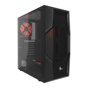 Xtech Gaming Series PHOBOS - MDT - ATX - panel lateral con ventana (cristal templado) - sin fuente de alimentación (ATX) - negro - USB/Audio