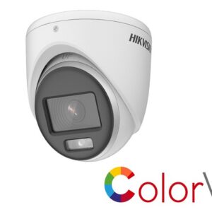 Hikvision Turbo HD with ColorVu DS-2CE70DF0T-PF - Cámara de videovigilancia - torreta - en interior - color (Día y noche) - 2 MP - 1080p - montaje M12 - focal fijado - compuesto, AHD, CVI, TVI - DC 12 V