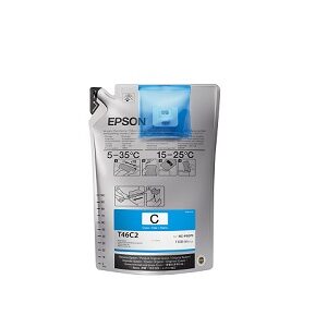 Epson T46C - Paquete de 6 - 1100 ml - cián - original - blíster con alarmas de RF/acústica - cartucho de tinta - para SureColor F6370 Standard Edition, F9470, F9470H