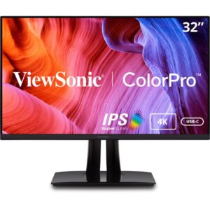 ViewSonic ColorPro VP3256-4K - Monitor LED - 32" (31.5" visible) - 3840 x 2160 4K UHD (2160p) @ 60 Hz - IPS - 350 cd/m² - 1000:1 - 5 ms - 2xHDMI, DisplayPort, USB-C - altavoces