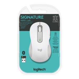 Logitech Signature M650 L - Ratón - tamaño grande - óptico - 5 botones - inalámbrico - Bluetooth, 2.4 GHz - receptor de USB Logitech Logi Bolt - blanco hueso