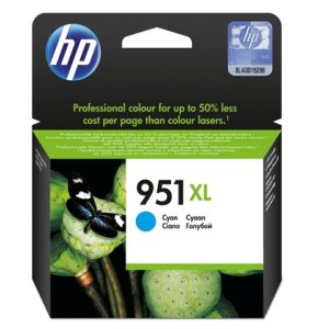 HP 951XL - 24 ml - Alto rendimiento - cián - original - cartucho de tinta - para Officejet Pro 251dw, 276dw, 8100, 8600, 8600 N911a, 8610, 8615, 8620, 8625, 8630