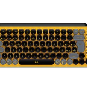 Logitech POP Keys - Teclado - Inalámbrico - Español - Bluetooth LE / Bluetooth 5.1 / Bluetooth - Diseño ergonómico - Amarillo