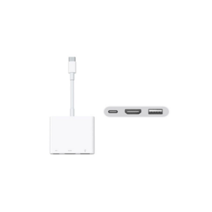 Apple Digital AV Multiport Adapter - Adaptador de vídeo - 24 pin USB-C macho a USB, HDMI, USB-C (solo alimentación) hembra - compatibilidad con 4K