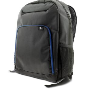 Xtech XTB-211 Mochila para laptop- 15.6" - Poliéster - Color Negro con detalles en azul - Bolsillo frontal para accesorios con organizador interior - Bolsillo de malla laterales