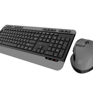 Klip Xtreme - Keyboard and mouse set - Spanish - Wireless - 2.4 GHz - Black and gray