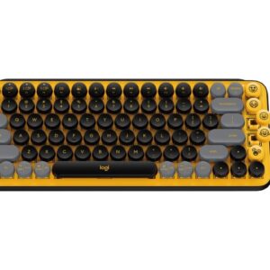 Logitech POP Keys - Teclado - inalámbrico - Bluetooth LE, Bluetooth 5.1 - QWERTY - EE. UU. - interruptor: Brown Tactile - amarillo