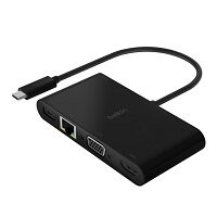 Belkin - Adaptador de carga y multimedia - USB-C - VGA, HDMI - 1GbE