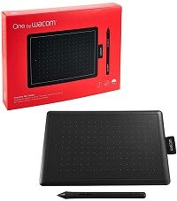 Wacom One by Wacom - Digitalizador - diestro y zurdo - 15.2 x 9.5 cm - electromagnético - cableado - USB - negro, rojo