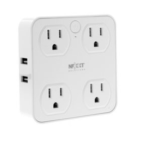 Nexxt - Solutions Connectivity - 4 Outlet & 4 USB - Conexión Wi-Fi - 4 toma corriente - 4 puertos USB - Compatible con Amazon Alexa y Google Assistant - 1875 W de potencia maxima - 900 joules