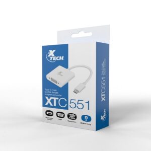 Xtech - Display adapter - USB Type C - VGA - Glossy white - XTC-551