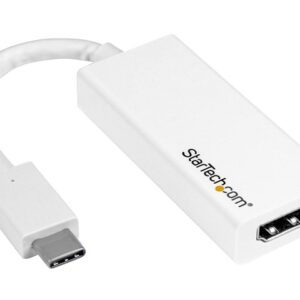 StarTech.com Adaptador USB-C a HDMI - Conversor USB Type C para MacBook, Chromebook y otros dispositivos con USB C - 4K 60Hz - Blanco - High Speed - adaptador de vídeo - 24 pin USB-C macho a HDMI hembra - 15 cm - blanco - compatibilidad con 4K