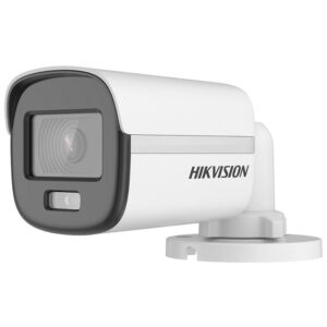 Hikvision Turbo HD with ColorVu DS-2CE10DF0T-PF - Cámara de videovigilancia - bala - resistente al polvo/resistente al agua - color (Día y noche) - 2 MP - 1080p - montaje M12 - focal fijado - con cable - compuesto, AHD, CVI, TVI - DC 12 V