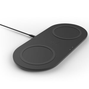 Belkin Dual Wireless Charging Pads - Base de carga inalámbrica + adaptador de corriente CA - 10 vatios - negro