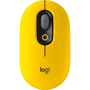Logitech POP - Ratón - emoji personalizado - óptico - 4 botones - inalámbrico - Bluetooth 5.1 LE - amarillo