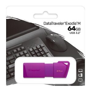 Kingston - USB flash drive - 64 GB - USB 3.2 Gen 1 - NEON Purple