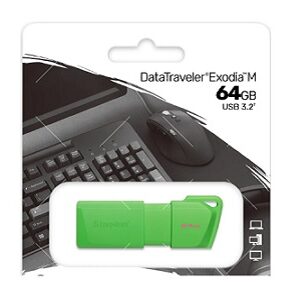 Kingston - USB flash drive - 64 GB - USB 3.2 Gen 1 - NEON Green - 64 GB