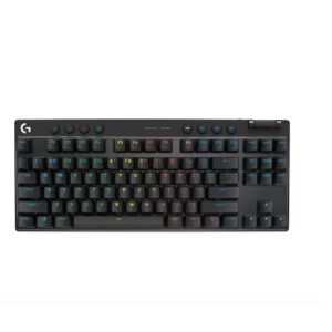 Logitech G PRO X TKL LIGHTSPEED Wireless Gaming Keyboard, Tactile Switches (GX Brown), Black - Teclado - retroiluminación - Bluetooth, 2.4 GHz - QWERTY - EE. UU. - interruptor: GX Brown Tactile - negro
